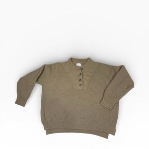Moon River Tan Cozy Life Knit Henley Vintage Inspired Sweater Size Medium